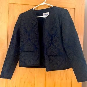Embroidered Navy Blazer